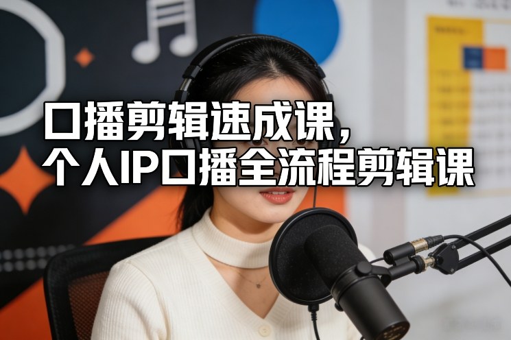 口播剪辑速成课，个人IP口播全流程剪辑课-紫橙网创项目网