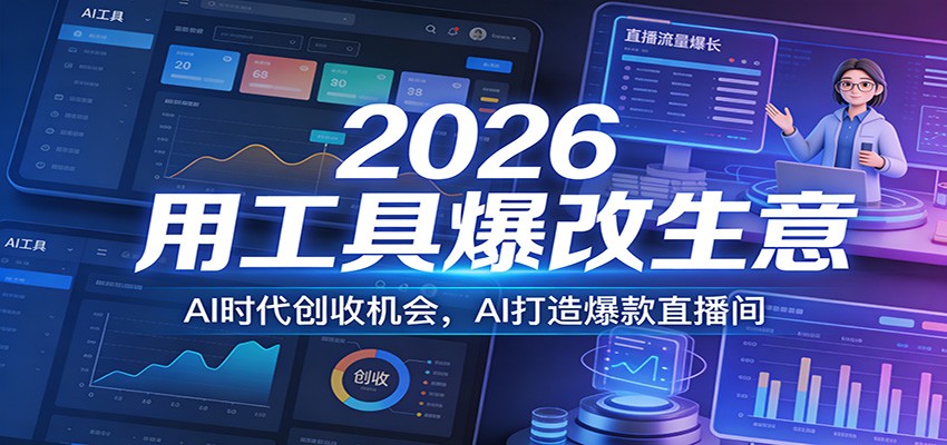 2026用工具爆改生意,AI时代创收机会,AI打造爆款直播间-紫橙网创项目网