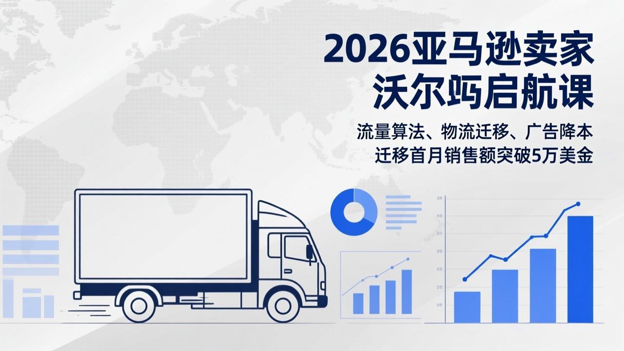 2026亚马逊卖家沃尔玛启航课,流量算法、物流迁移、广告降本,迁移首月销售额突破5万美金-紫橙网创项目网