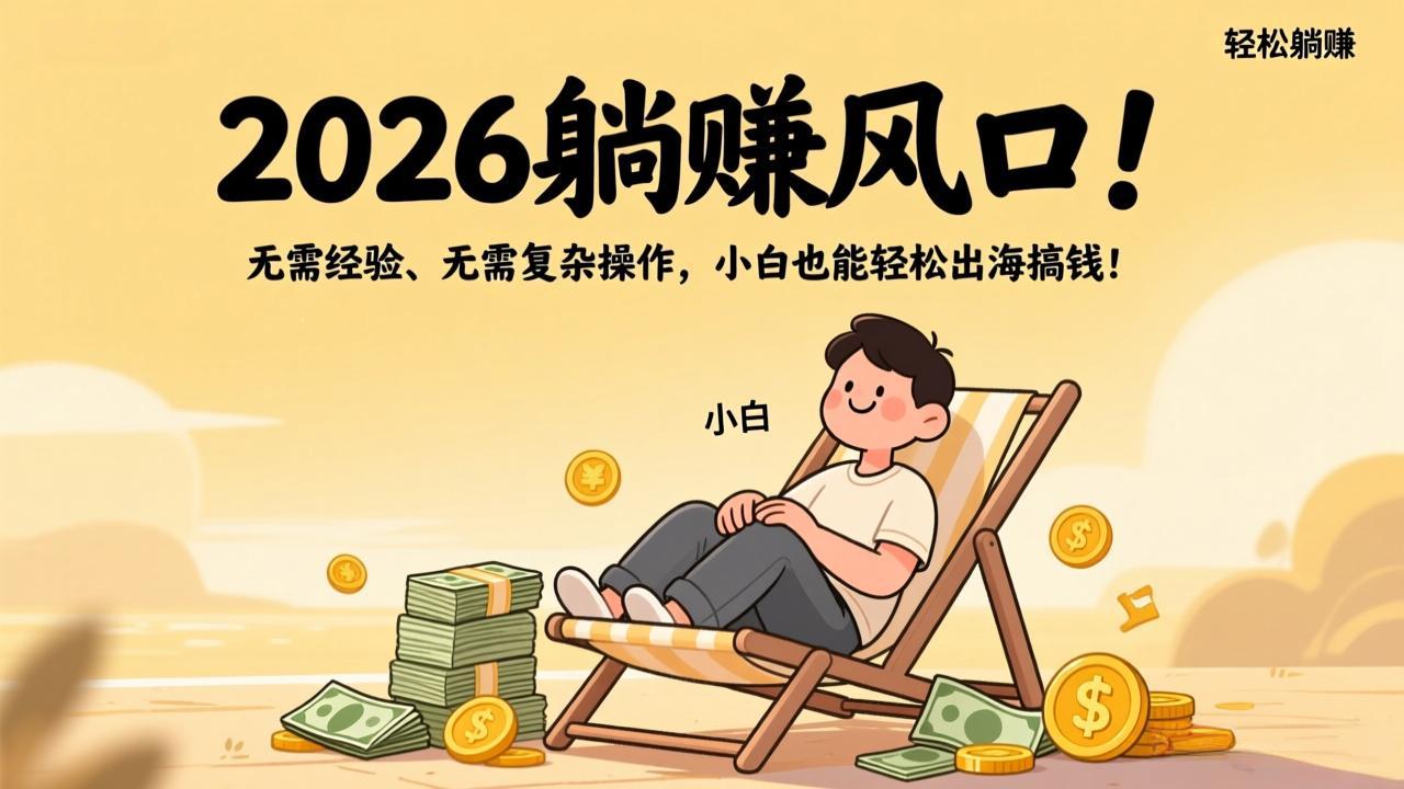 2026躺赚风口！无需经验、无需复杂操作，小白也能轻松出海搞钱！-紫橙网创项目网