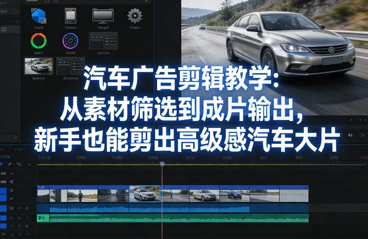 汽车广告剪辑教学：从素材筛选到成片输出，新手也能剪出高级感汽车大片-紫橙网创项目网