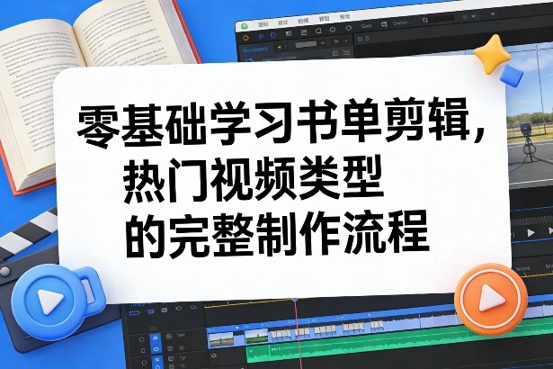 零基础学习书单剪辑，热门视频类型的完整制作流程（更新2026）-紫橙网创项目网