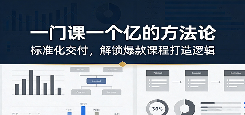 一门课一个亿的方法论：标准化交付，解锁爆款课程打造逻辑-紫橙网创项目网