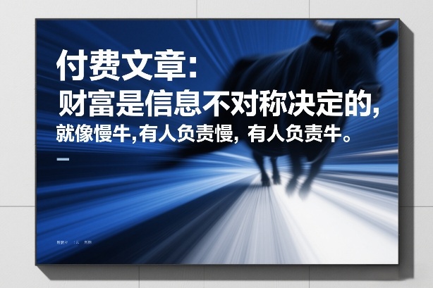 付费文章：财富是信息不对称决定的，就像慢牛，有人负责慢，有人负责牛 - 冒泡网赚