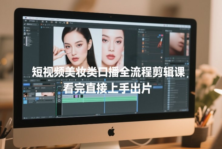 短视频美妆类口播全流程剪辑课，看完直接上手出片-紫橙网创项目网