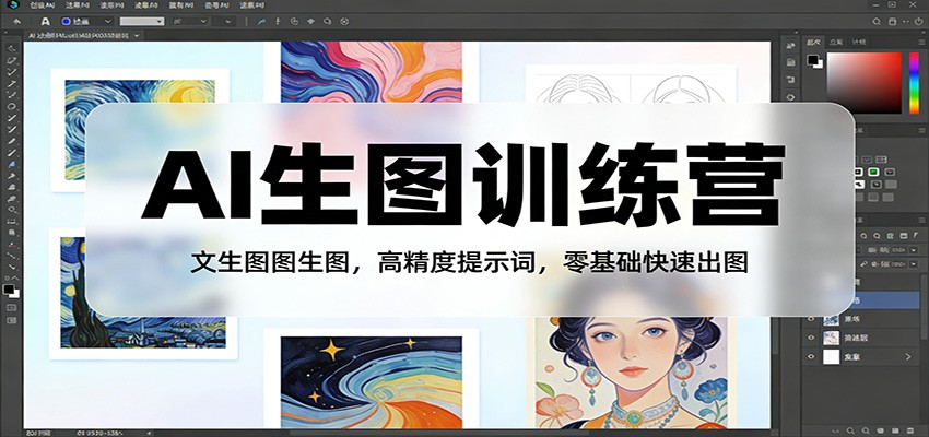 AI生图训练营：文生图图生图，高精度提示词，零基础快速出图-紫橙网创项目网
