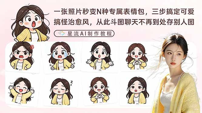 一张照片秒变N种专属表情包,三步搞定可爱搞怪治愈风,从此斗图聊天不再到处存别人图-紫橙网创项目网