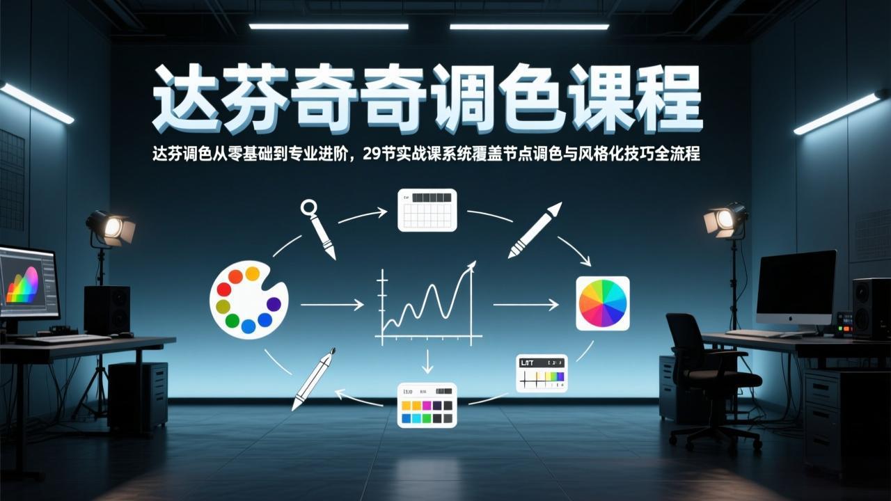 达芬奇调色从零基础到专业进阶，29节实战课系统覆盖节点调色与风格化技巧全流程-紫橙网创项目网