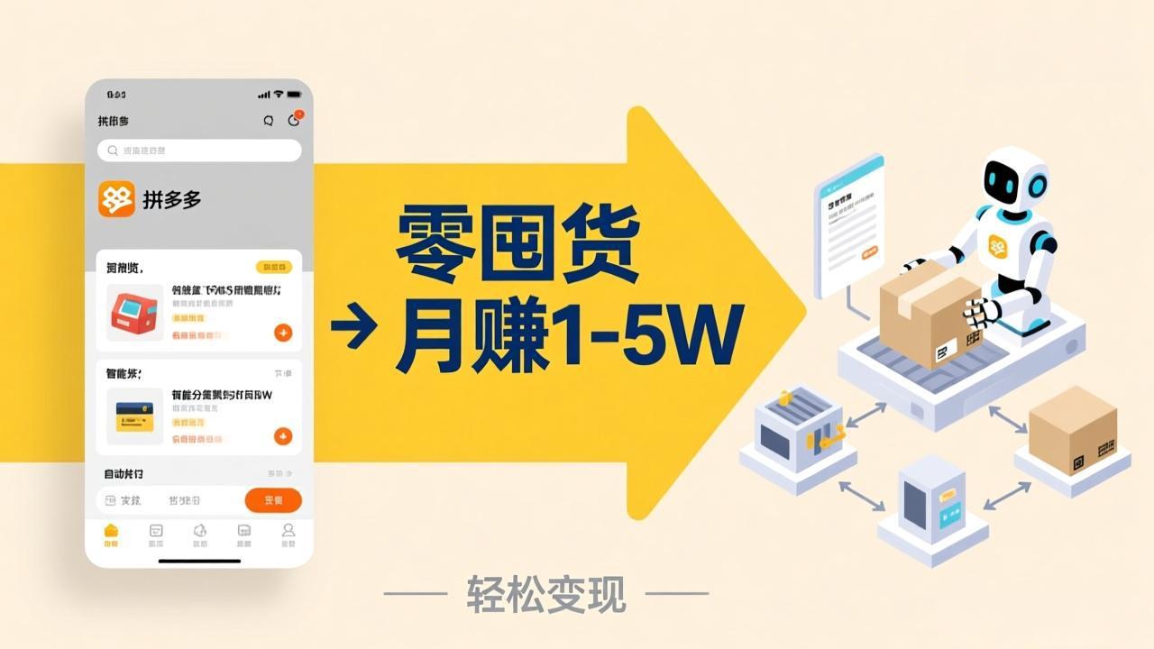不用囤货不用跑单！拼多多虚拟玩法，机器人管理发货和客服，帮你月赚 1-5W-紫橙网创项目网