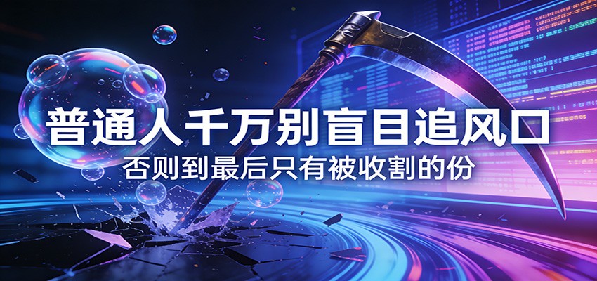 付费文章《通人千万别盲目追风口》否则到最后只有被收割的份-紫橙网创项目网