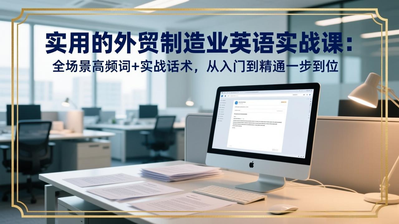 实用的外贸制造业英语实战课：全场景高频词+实战话术，从入门到精通一步到位-紫橙网创项目网