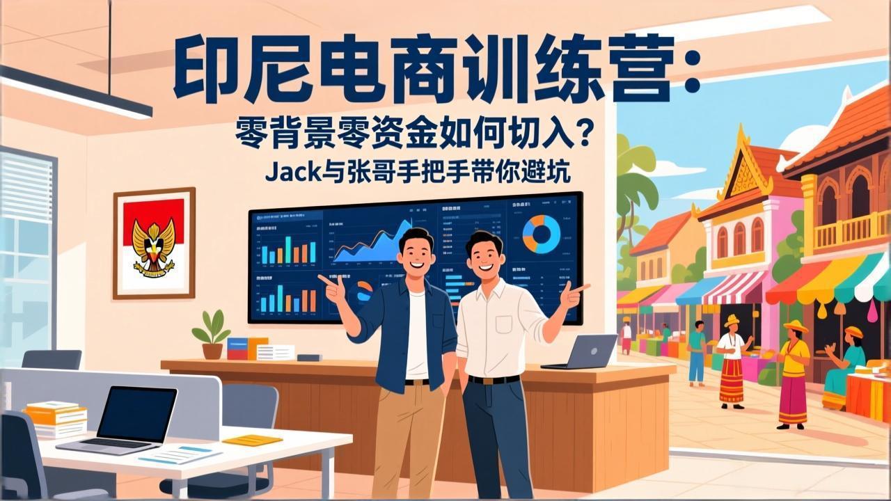 印尼电商训练营：零背景零资金如何切入？Jack与张哥手把手带你避坑-紫橙网创项目网