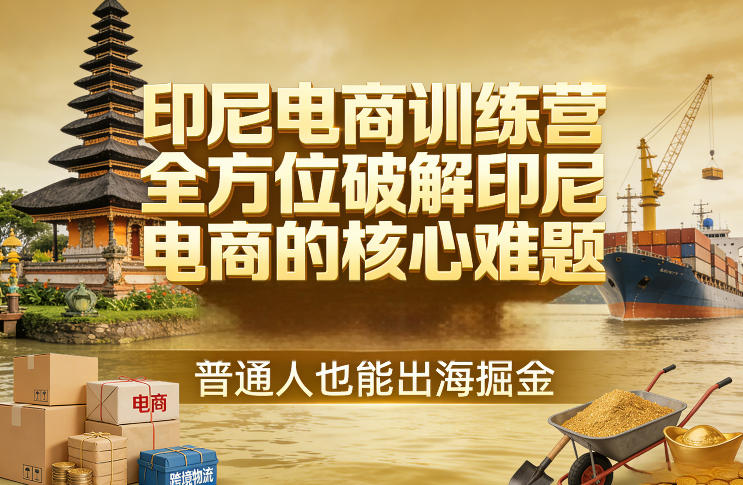 印尼电商训练营，全方位破解印尼电商的核心难题，普通人也能出海掘金-紫橙网创项目网