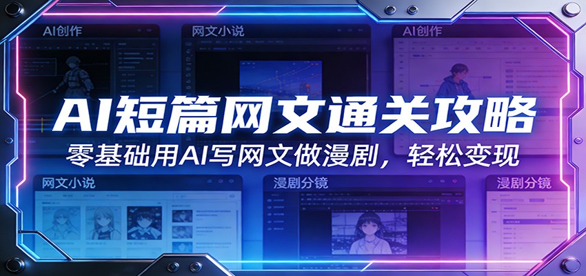 AI短篇网文通关攻略：零基础用AI写网文做漫剧，轻松变现-紫橙网创项目网