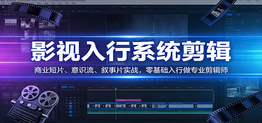 影视系统剪辑，商业短片、意识流、叙事片实战，零基础入行做专业剪辑师-紫橙网创项目网