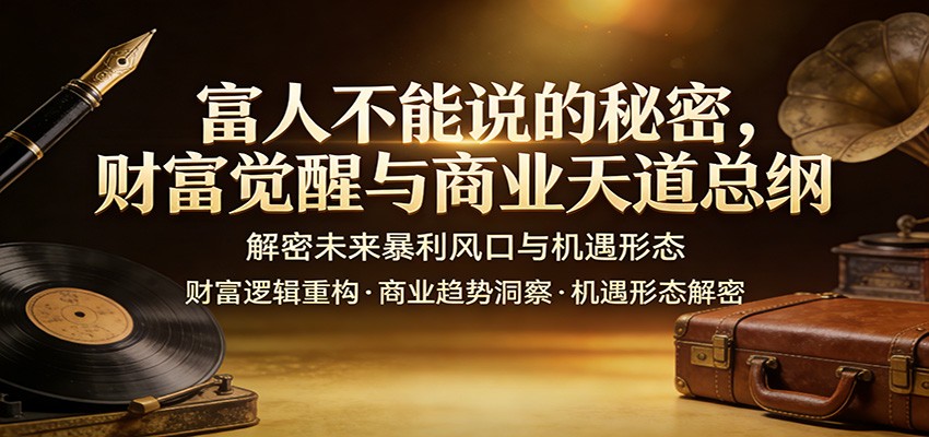 富人不能说的秘密，财富觉醒与商业天道总纲，解密未来暴利风口与机遇形态-紫橙网创项目网