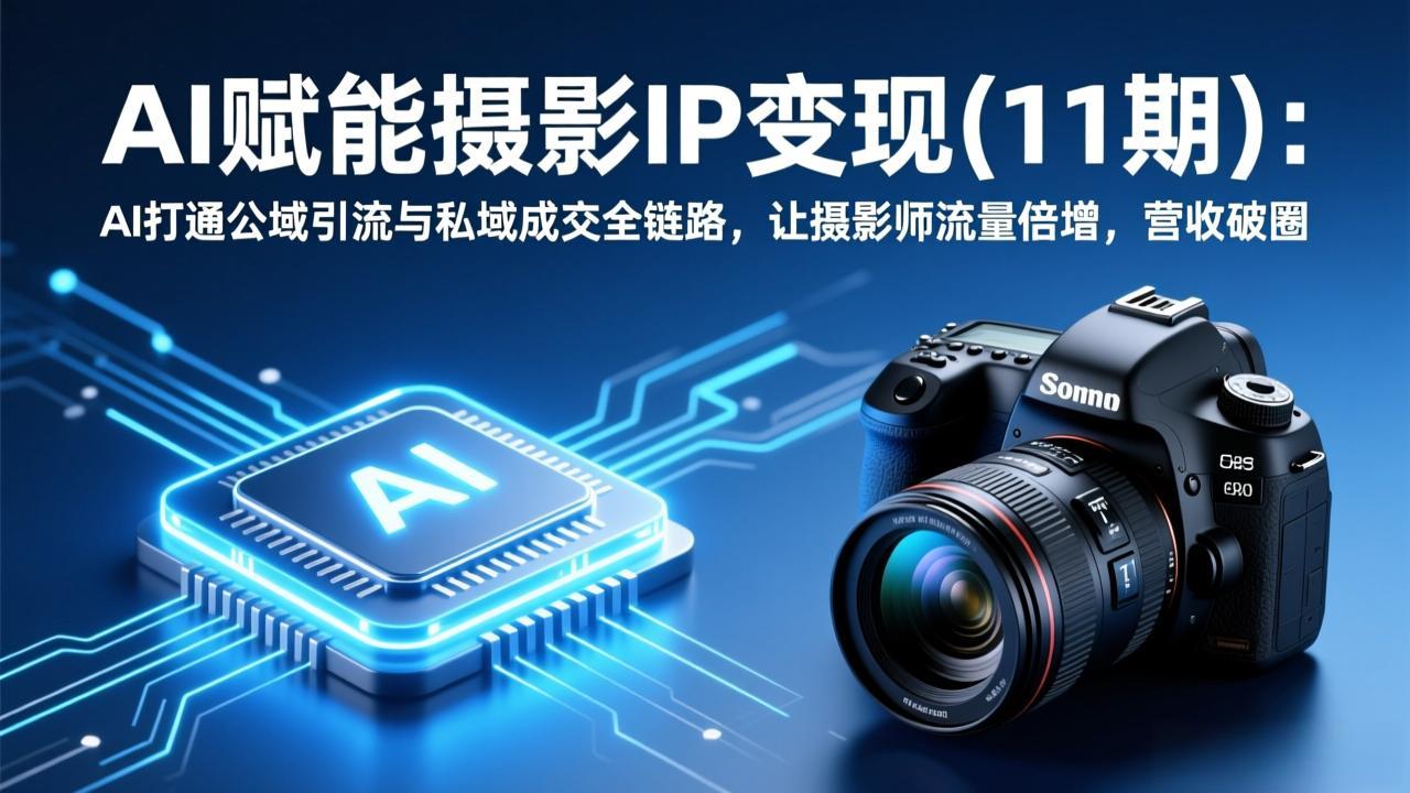 AI赋能摄影IP变现：AI打通公域引流与私域成交全链路，让摄影师流量倍增，营收破圈-紫橙网创项目网