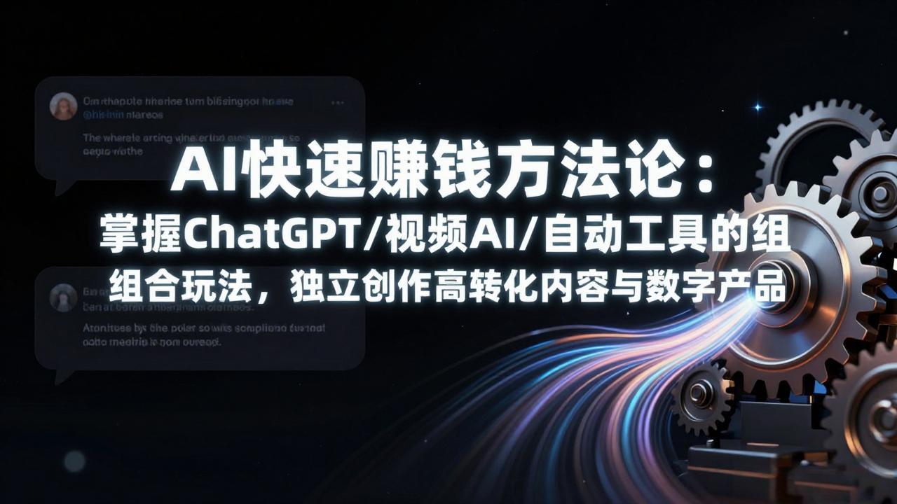 AI快速赚钱方法论：掌握ChatGPT/视频AI/自动化工具的组合玩法，独立创作高转化内容与数字产品-紫橙网创项目网