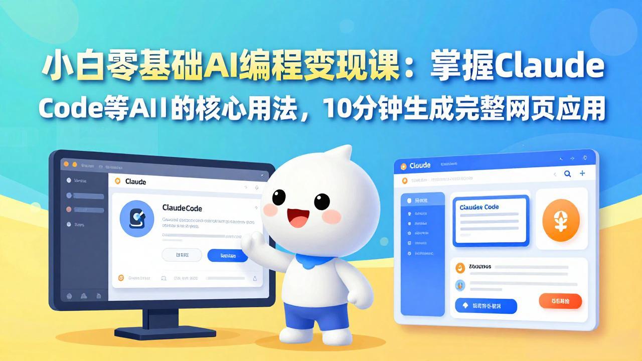 小白零基础AI编程变现课：掌握Claude Code等AI工具的核心用法，10分钟生成完整网页应用-紫橙网创项目网