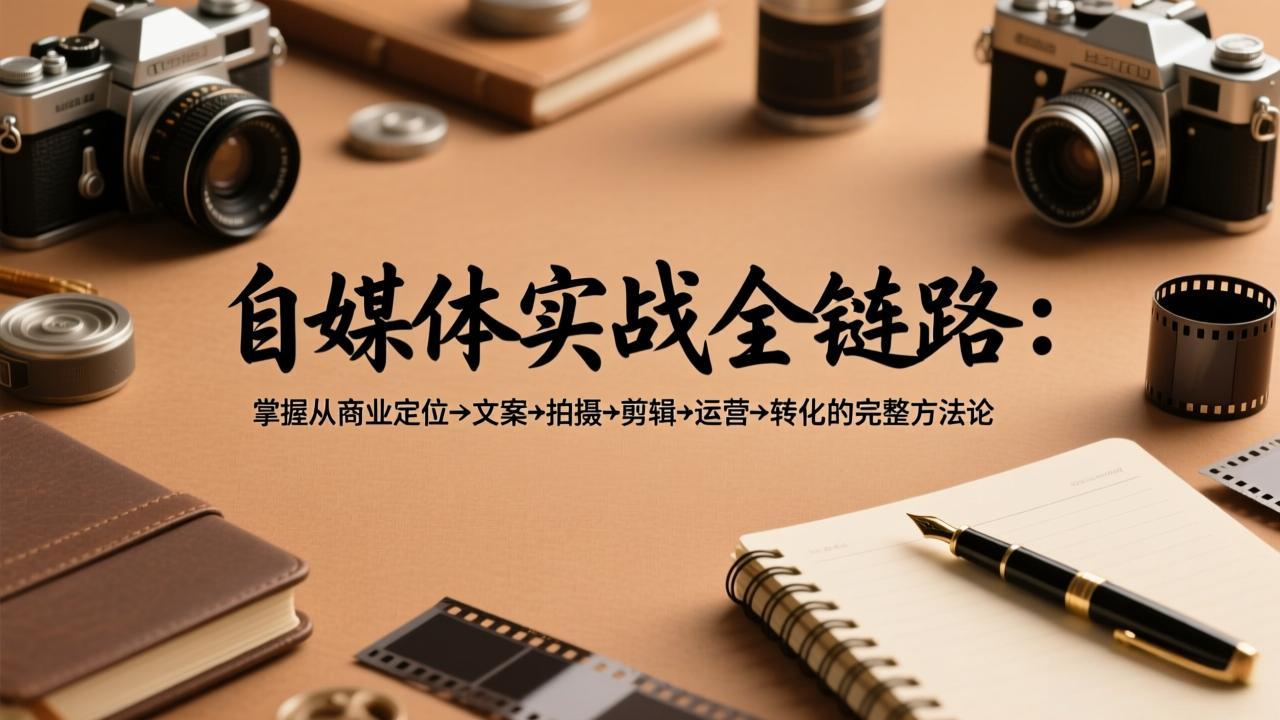 自媒体实战全链路：掌握从商业定位→文案→拍摄→剪辑→运营→转化的完整方法论-紫橙网创项目网