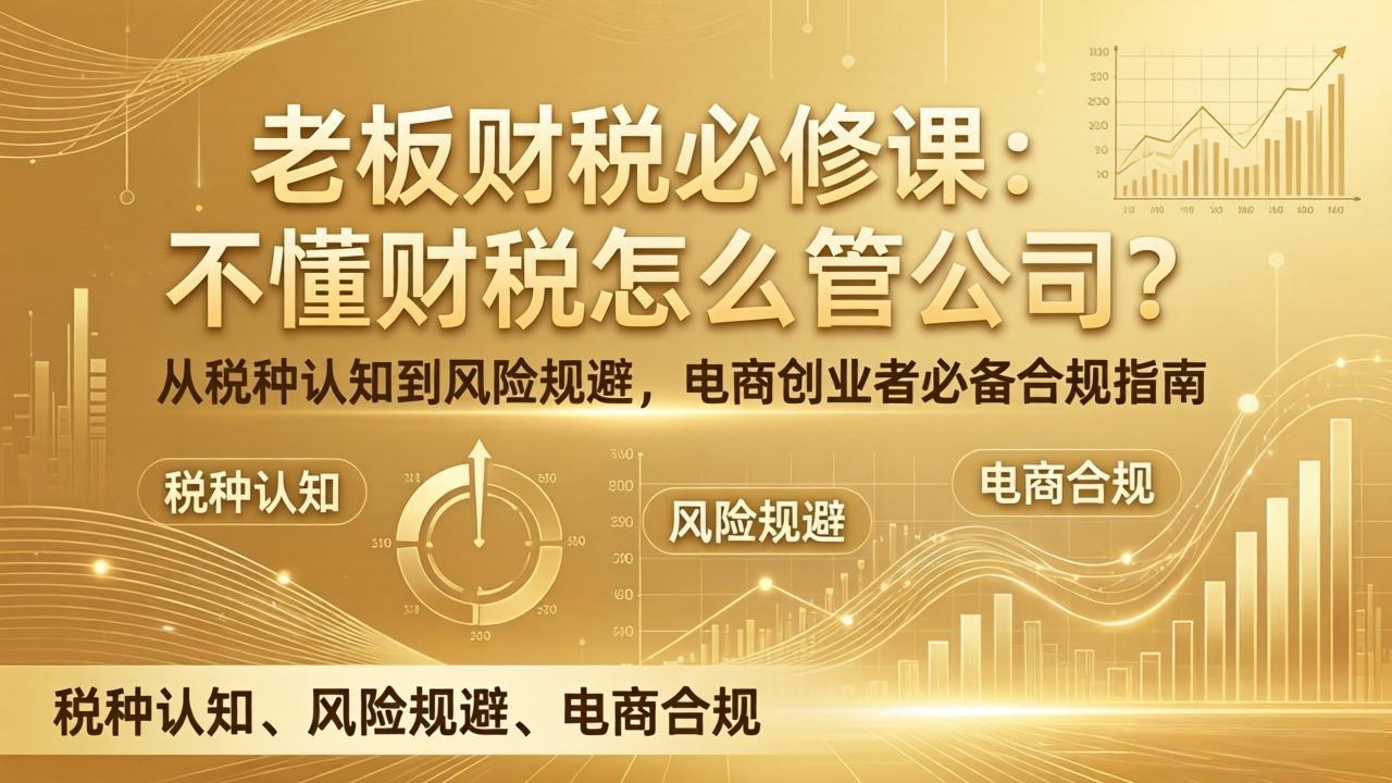 老板财税必修课：不懂财税怎么管公司？从税种认知到风险规避，电商创业者必备合规指南-紫橙网创项目网