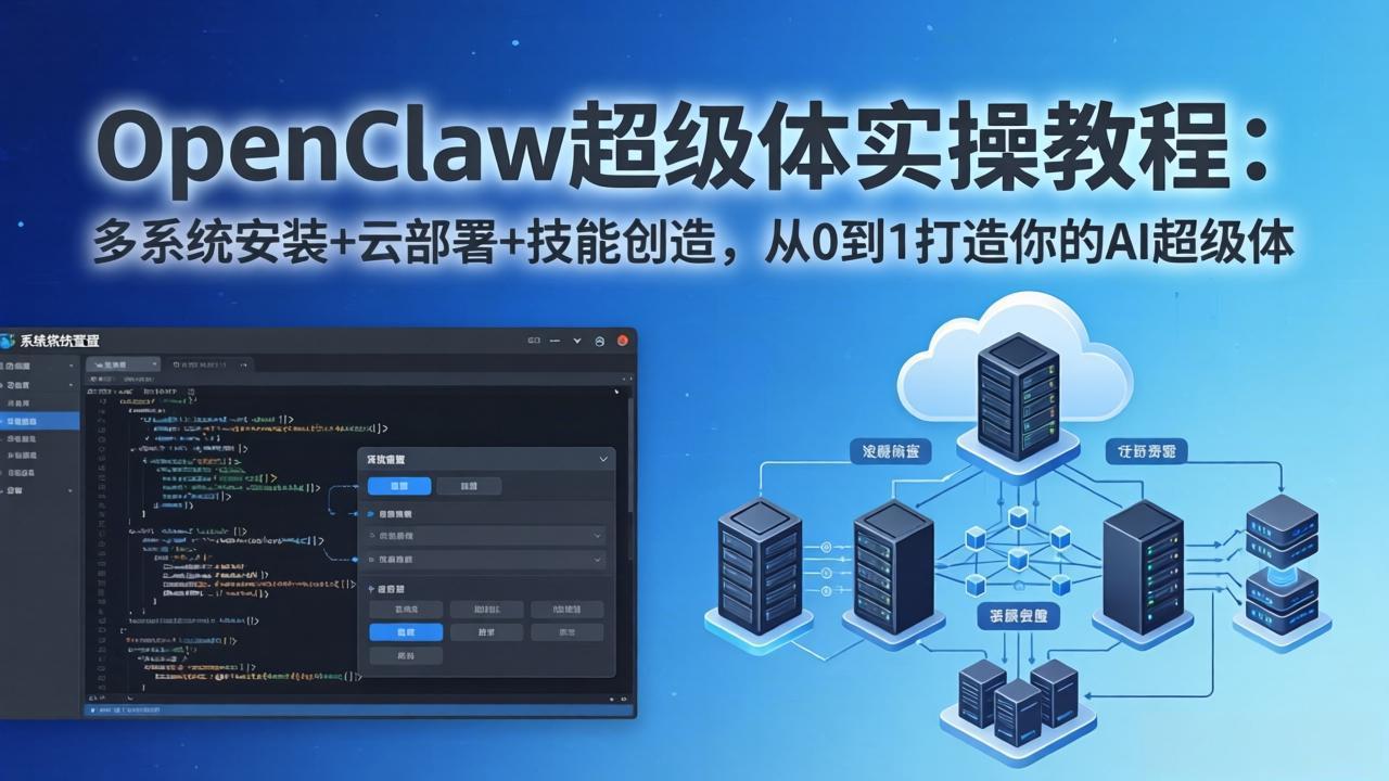 OpenClaw-小龙虾 超级体实操教程：多系统安装+云部署+技能创造，从0到1打造你的AI超级体-紫橙网创项目网