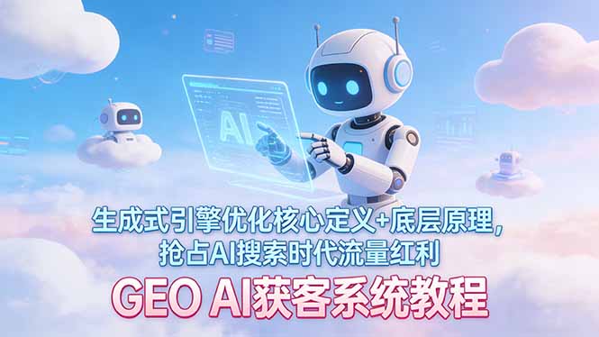 GEO AI获客系统教程：生成式引擎优化核心定义+底层原理，抢占AI搜索时代流量红利-紫橙网创项目网