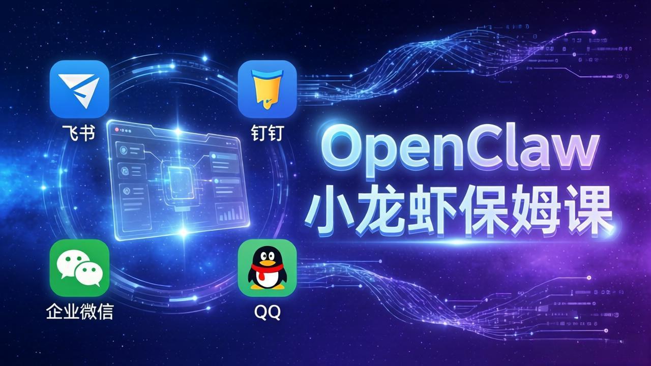 OpenClaw小龙虾保姆课： Windows/macOS/Linux/Docker全系统安装，飞书+钉钉+企业微信+QQ 全接入-紫橙网创项目网