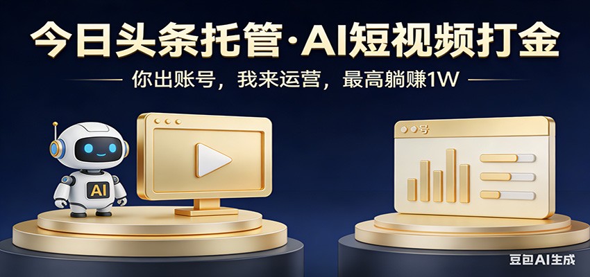 头条号AI托管,我提供作品,你提供账号,每天5分钟发布,小白躺赚3000+-紫橙网创项目网