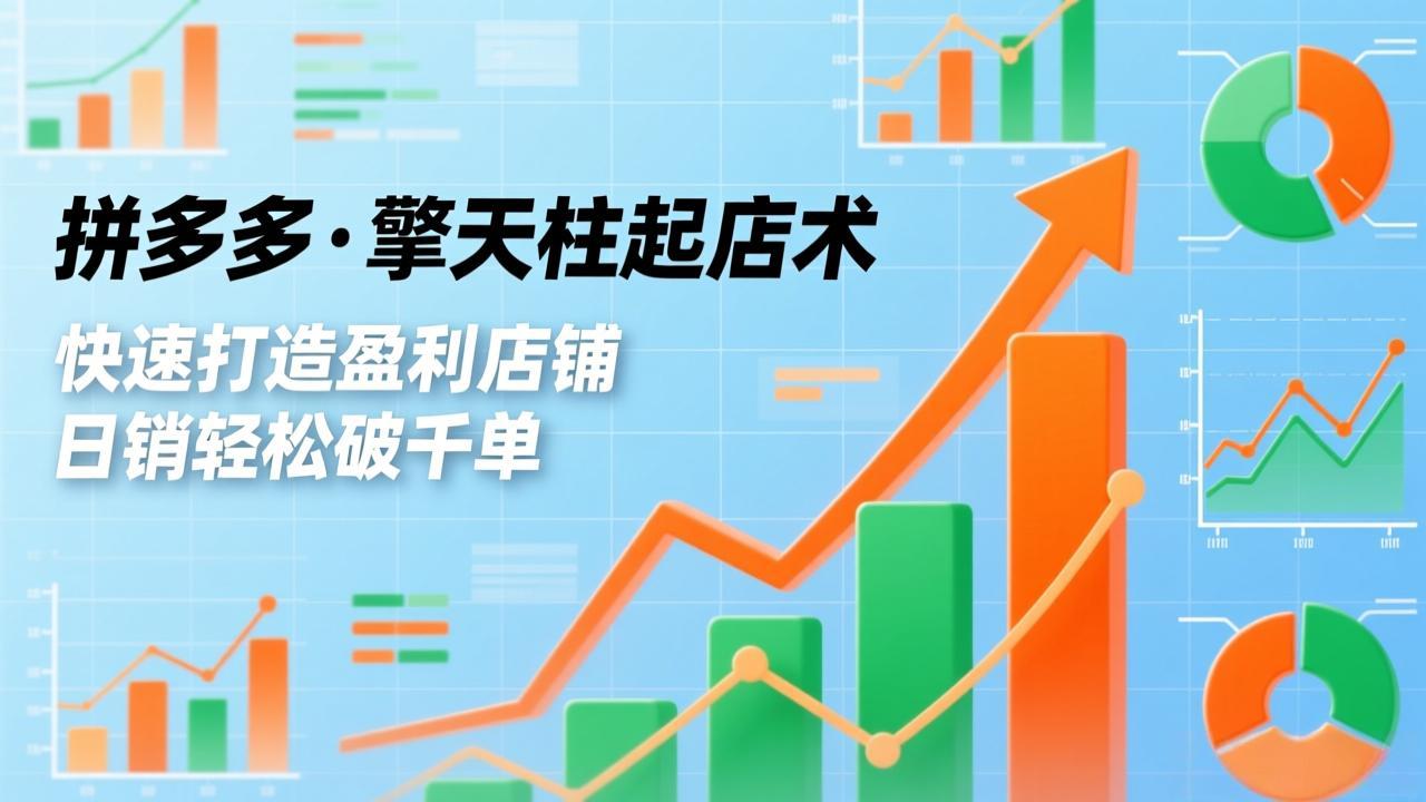 拼多多·擎天柱起店术3.0(更新)，爆流布局、利润起飞、不断流，快速打造盈利店铺，日销破千单-紫橙网创项目网