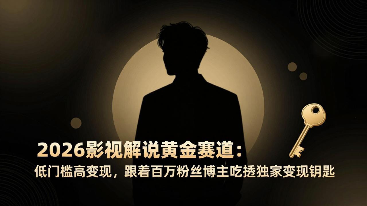 2026影视解说黄金赛道：低门槛高变现，跟着百万粉丝博主吃透独家变现钥匙-紫橙网创项目网