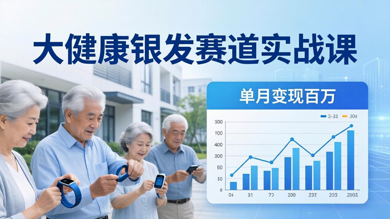 大健康银发赛道实战课：拆解视频号线索型 IP 单月变现百万逻辑，教你精准获客高效变现-紫橙网创项目网