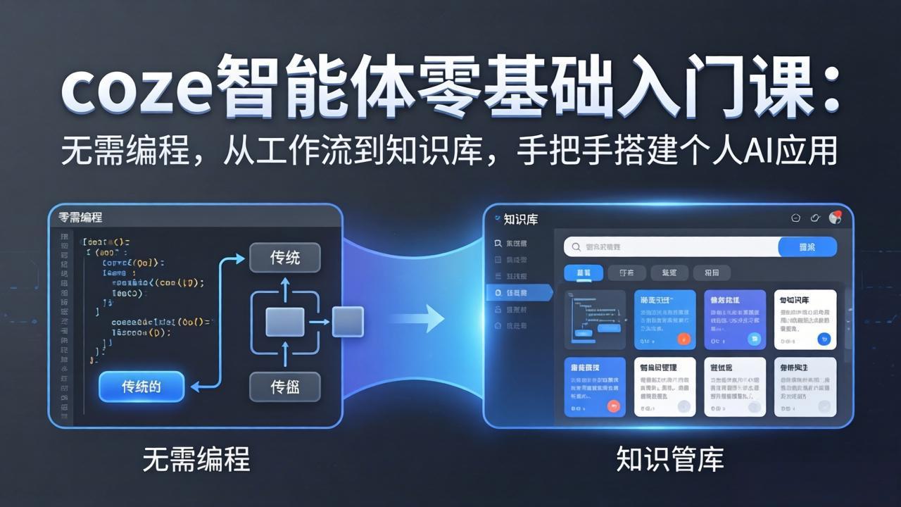 coze智能体零基础入门课：无需编程，从工作流到知识库，手把手搭建个人AI应用-紫橙网创项目网
