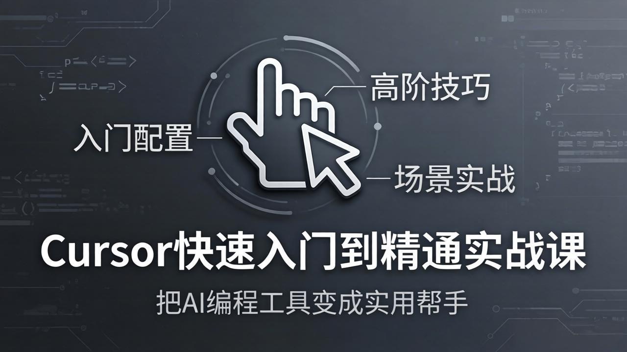 Cursor快速入门到精通实战课：入门配置+高阶技巧+场景实战，把AI编程工具变成实用帮手-紫橙网创项目网
