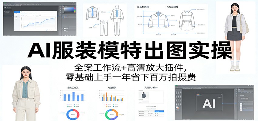 AI服装模特出图实操:全案工作流+ 高清放大插件,零基础上手一年省下百万拍摄费-紫橙网创项目网