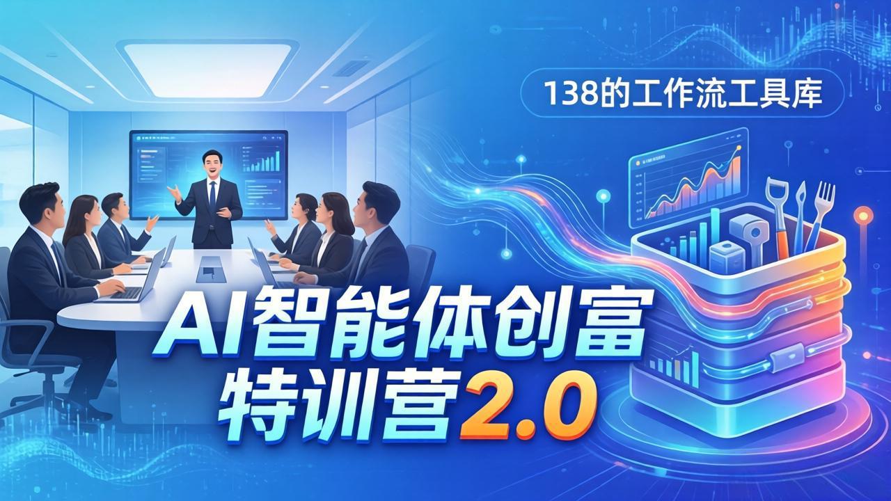 AI智能体创富训练营2.0:3天闭门直播+视频课+工具库,从0到1搭建智能体附138个工作流-紫橙网创项目网