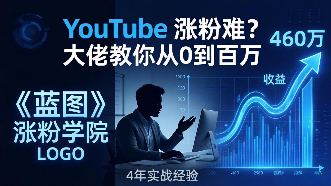 YouTube 涨粉难?《蓝图涨粉学院》:4 年赚 460 万的大佬教策略,从0到百万有路径!-紫橙网创项目网