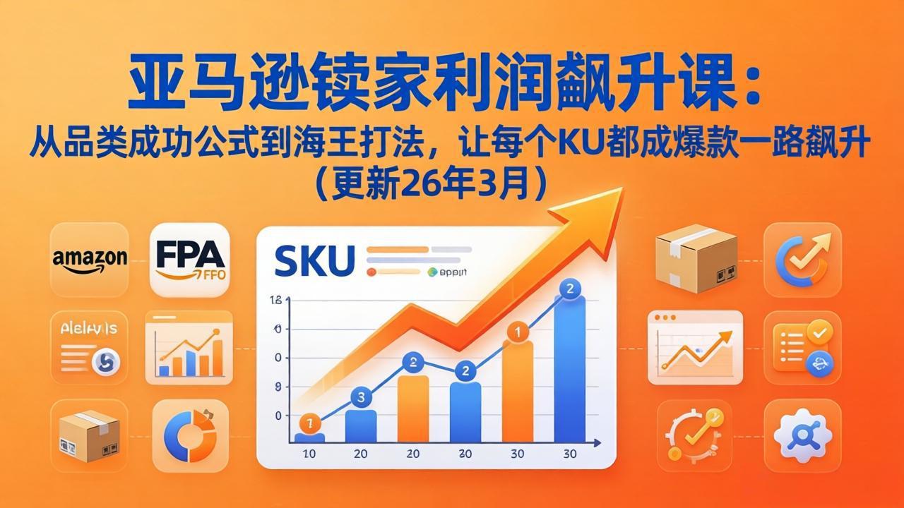 亚马逊卖家利润飙升课:从品类成功公式到海王打法,让每个SKU都成爆款一路飙升(更新26年3月)-紫橙网创项目网
