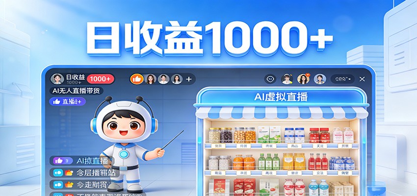 不用露脸不用说话,24小时自动卖货赚钱,全天自动直播,收益看得见-紫橙网创项目网
