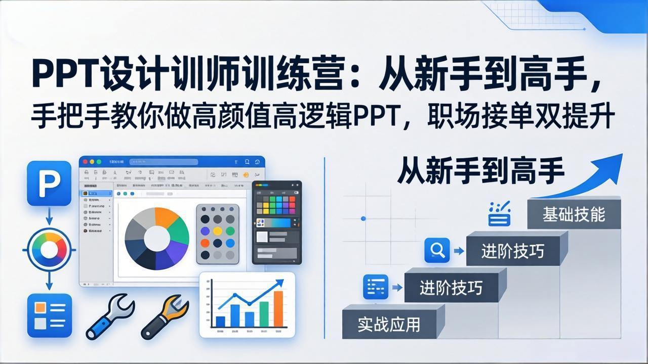 PPT设计训师训练营：从新手到高手，手把手教你做高颜值高逻辑PPT，职场接单双提升-紫橙网创项目网