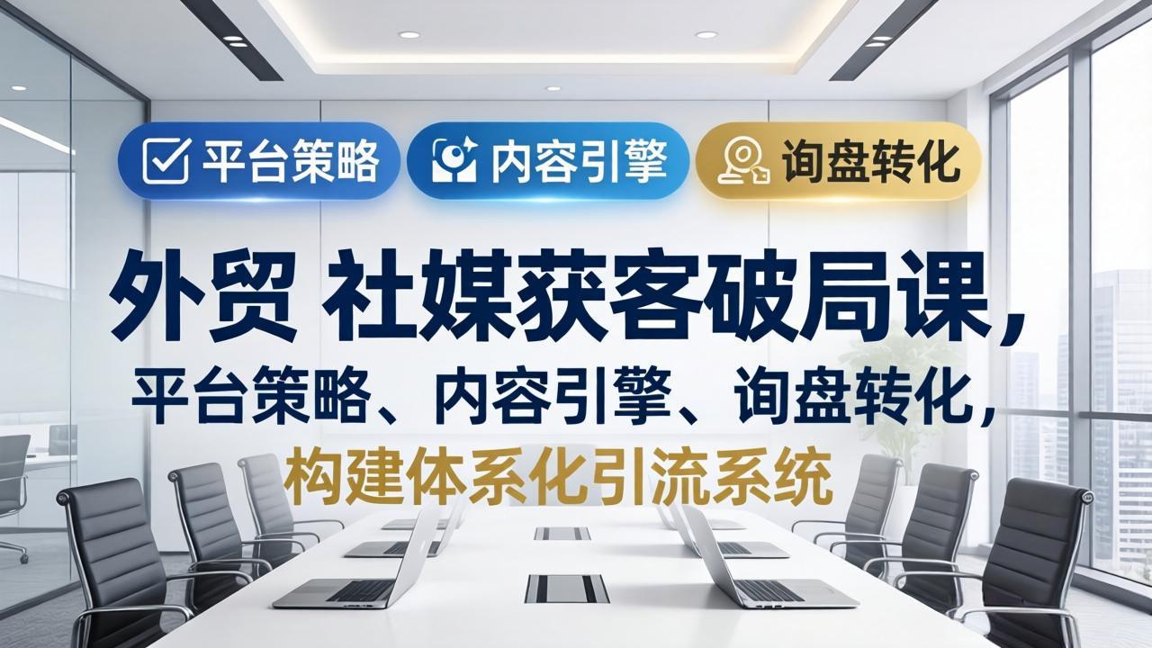 外贸 社媒获客破局课，平台策略、内容引擎、询盘转化，构建体系化引流系统（更新26年3月）-紫橙网创项目网