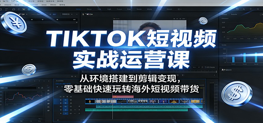 TIKTOK短视频实战运营课：从环境搭建到剪辑变现，零基础快速玩转海外短视频带货-紫橙网创项目网