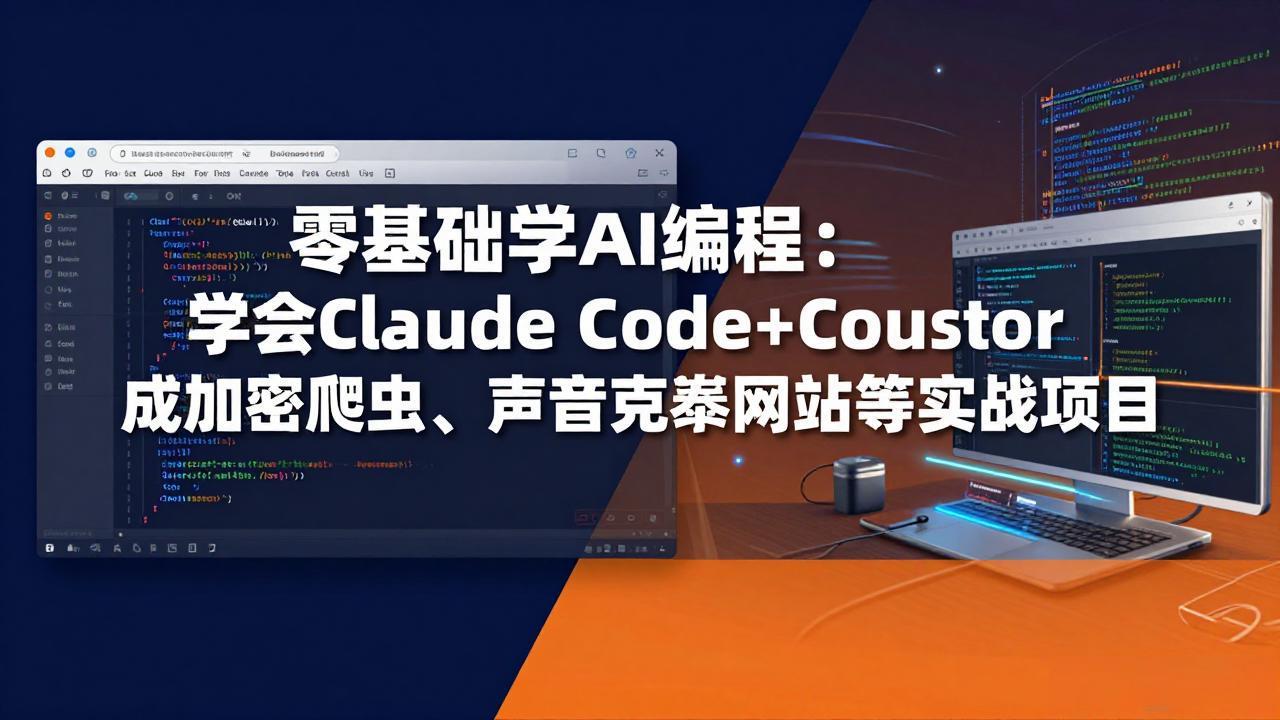 零基础学AI编程：学会Claude Code+Cursor完成加密爬虫、声音克隆网站等实战项目-紫橙网创项目网