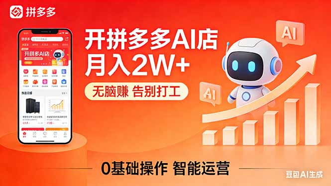 开一家拼多多AI店，月入2W+，无脑赚，告别打工，附SOP手册-紫橙网创项目网