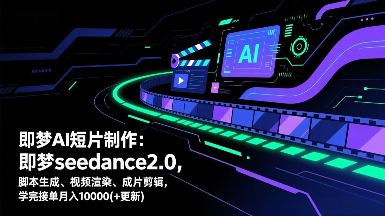 即梦AI 短片制作(更新)：即梦seedance2.0，脚本生成、视频渲染、成片剪辑，学完接单月入10000+-紫橙网创项目网
