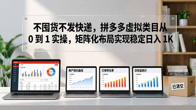 不囤货不发快递,拼多多虚拟类目从 0 到 1 实操,矩阵化布局实现稳定日入 1K-紫橙网创项目网