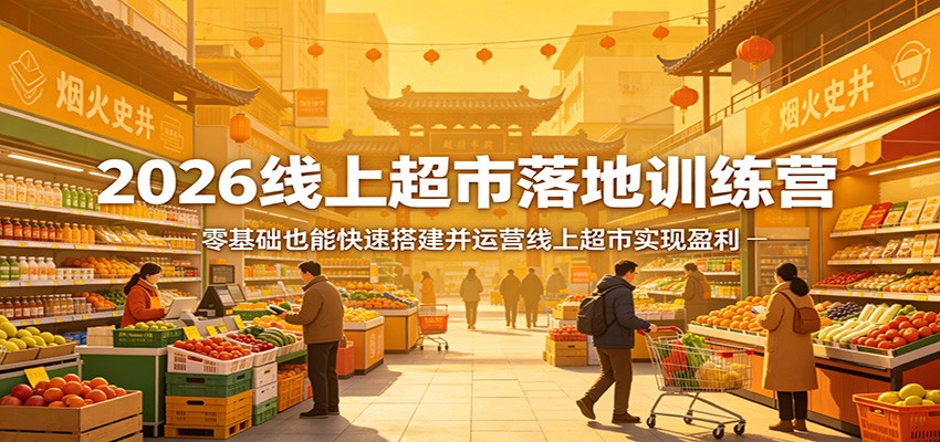 2026线上超市落地训练营，零基础也能快速搭建并运营线上超市实现盈利-紫橙网创项目网