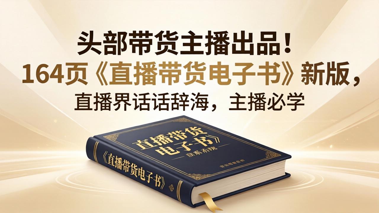 头部带货主播出品!164页《直播带货电子书》新版,直播界话术辞海,主播必学-紫橙网创项目网