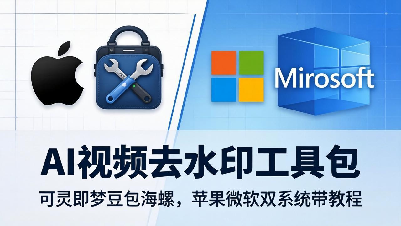 AI视频去水印工具包：可灵即梦豆包海螺，苹果微软双系统带教程-紫橙网创项目网