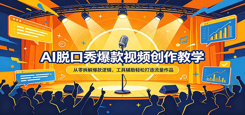 AI脱口秀爆款视频创作教学：从零拆解爆款逻辑，工具辅助轻松打造流量作品-紫橙网创项目网